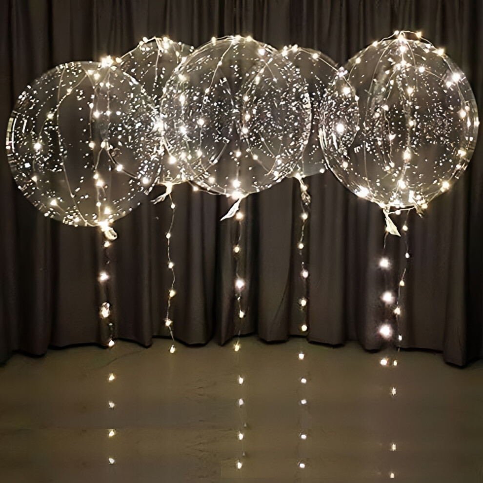Jaoyeh 20 Packs Of Led Lights Bobo Party Birthday Balloons White
