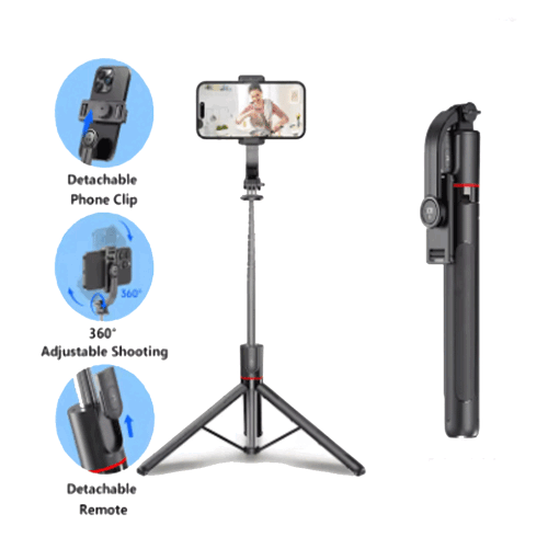 Selfie Stick Tripod Bluetooth Wireless Remote Stand iPhone 14 13 12 11 Pro Max 1