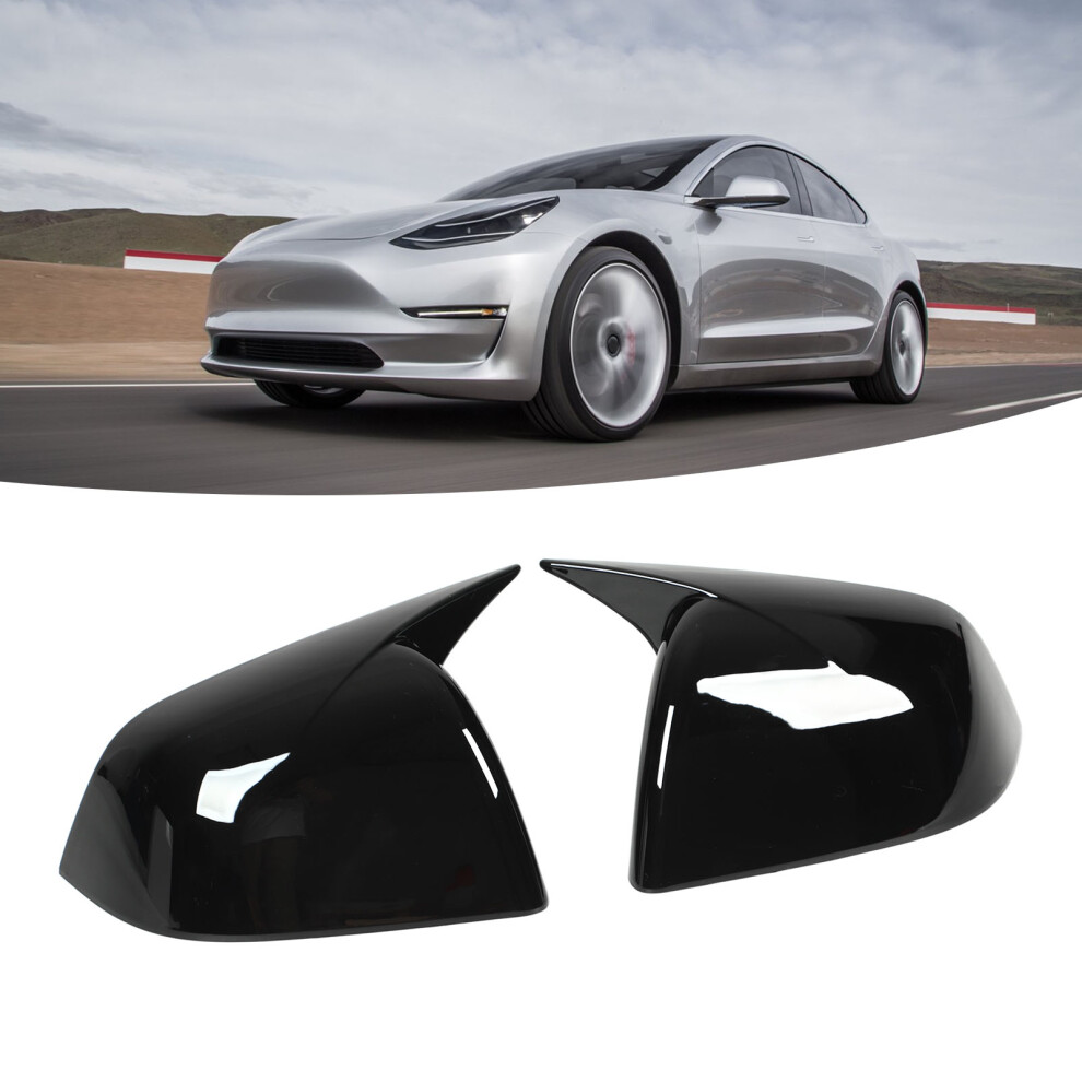 High Gloss Mirror Caps For Tesla Model Y - Sleek Look Black 5001353380387