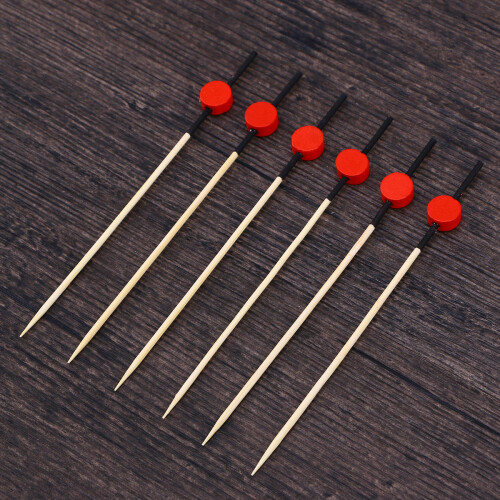 100 Pcs 12 Cm Handmade Flat Beads Cocktail Picks For Fruit Appetizers 2