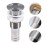 Bouchon Pivotant En Acier Inox Argent Pour Drain D'évier 3