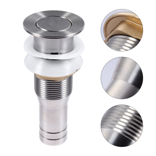 Bouchon Pivotant En Acier Inox Argent Pour Drain D'évier 2