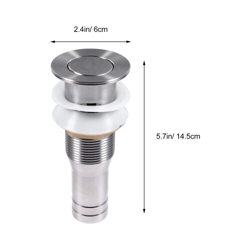Bouchon Pivotant En Acier Inox Argent Pour Drain D'évier 1