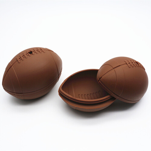 2pcs Light Brown Silicone Rugby Ice Mold For Beverage Cooling 2