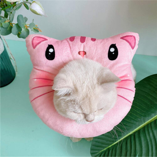Cat Protective Collar Adjustable Pp Cotton Pink 1pack 1