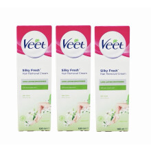Veet Silky Fresh HairRemoval Cream DrySkin 3x100ml
