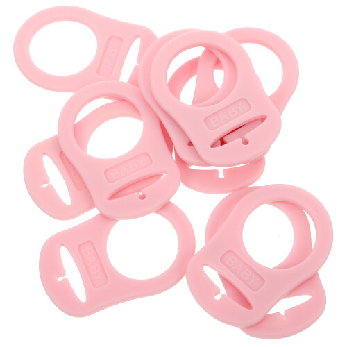 10Pcs Soft Silicone Baby Pacifier Clips Holders Adapter Rings