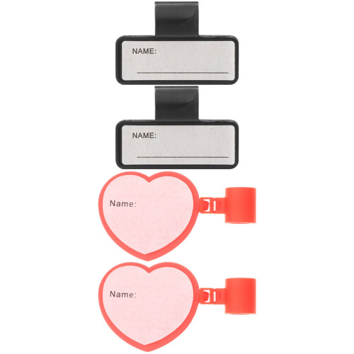 4 lege stethoscoop ID-kaarten, plastic naamlabels met clip 1