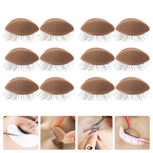 6Pairs Reusable Silicone Eyelids Model for Lash Extension Practice 2