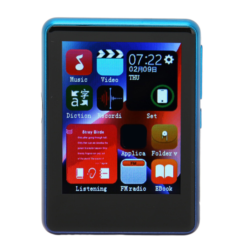 Hd Touch Screen Mp3 Player Tooth 5.0 4Gb+256Gb Support Fm Radio & Recording Blue 8471353397970