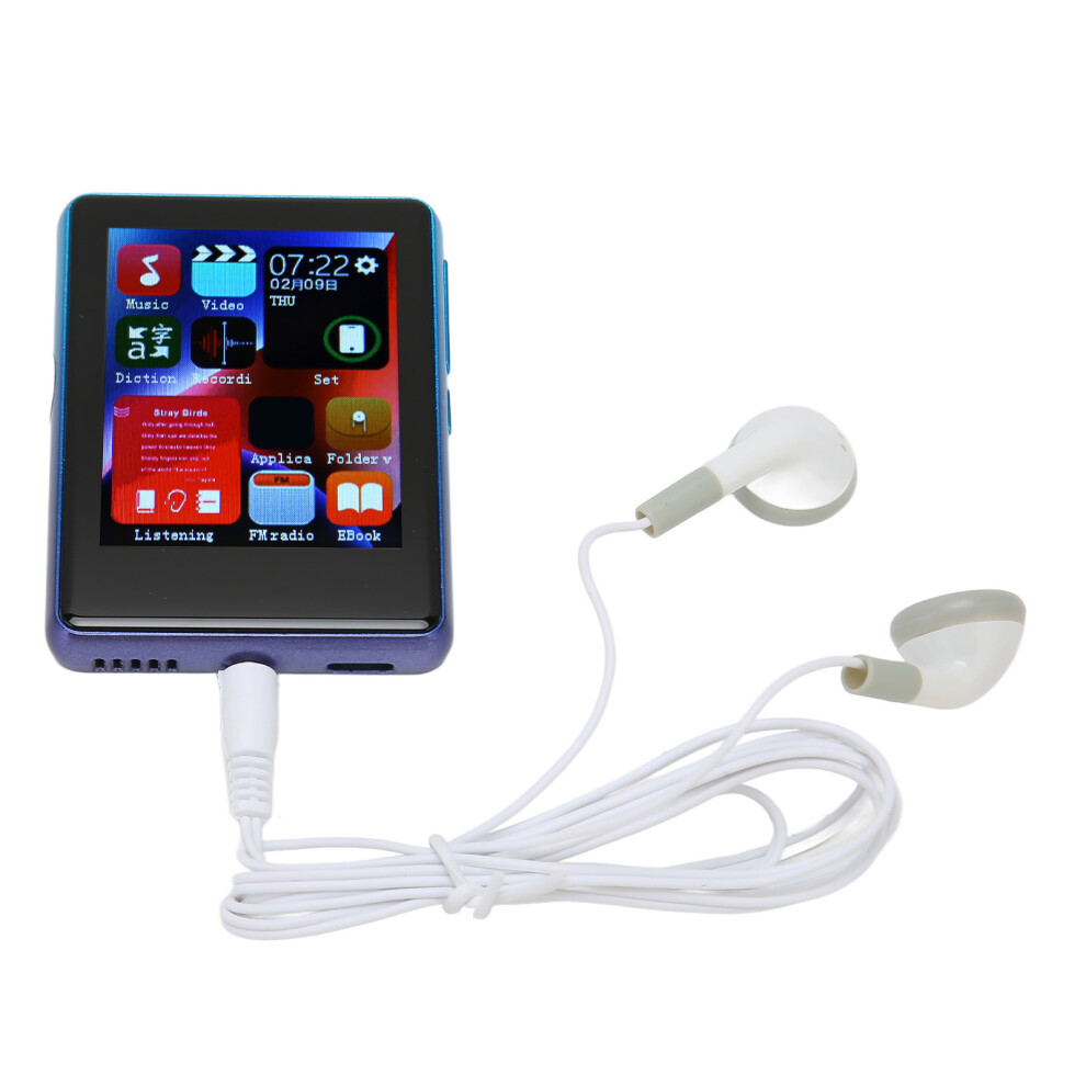 Tooth Mp3 Player 4+128Gb Touch Screen Fm Radio With Recording, Blue 5071353398255