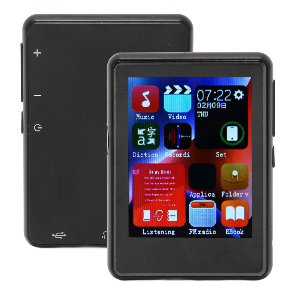 Bluetooth Mp3 Player 4+128Gb Touch Screen With Fm Radio & Recording Black 8021353398349