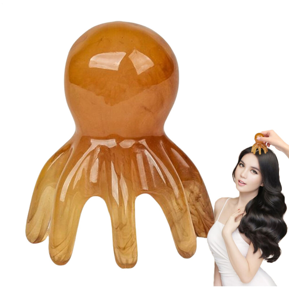 Head Massager Manual Octopus Scalp Massager For Dad Mom Friends Family Wife, Home Spa Yoga Shower Travel Tan