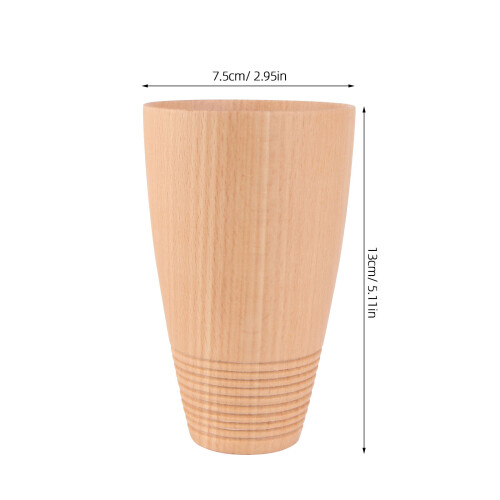 1Pc Wooden Tea Cup Khaki Practical Water Cup for Hot Cold Drinks 1