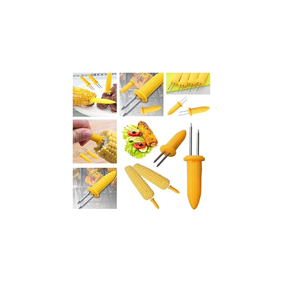 Corn Skewers Stainless Steel 18574C 8-Piece Set For Sweetcorn On The Cob Holders And BBQ Prongs-image-OPC-PKZH7NM-NEW