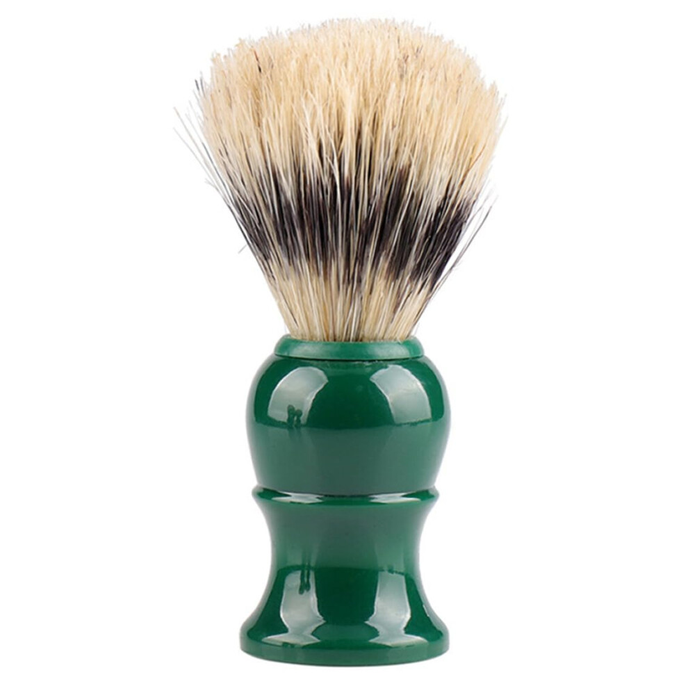 Hair Shaving Brush Green Handle, Neck Sweep Design Shaving Brush, Safety Razor Brush, Standard Size