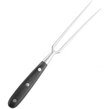 Carving Fork Stainless Steel Barbecue Fork 30 cm Wood Handle Black for Camping Kitchen Roasting Serving