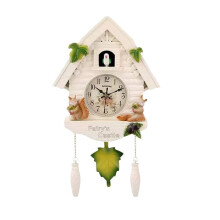 Cuckoo Clock For Wall Art Vintage Wooden Clock, Adjustable Volume Silent Clock For Living Room And Study, Squirrel Motif