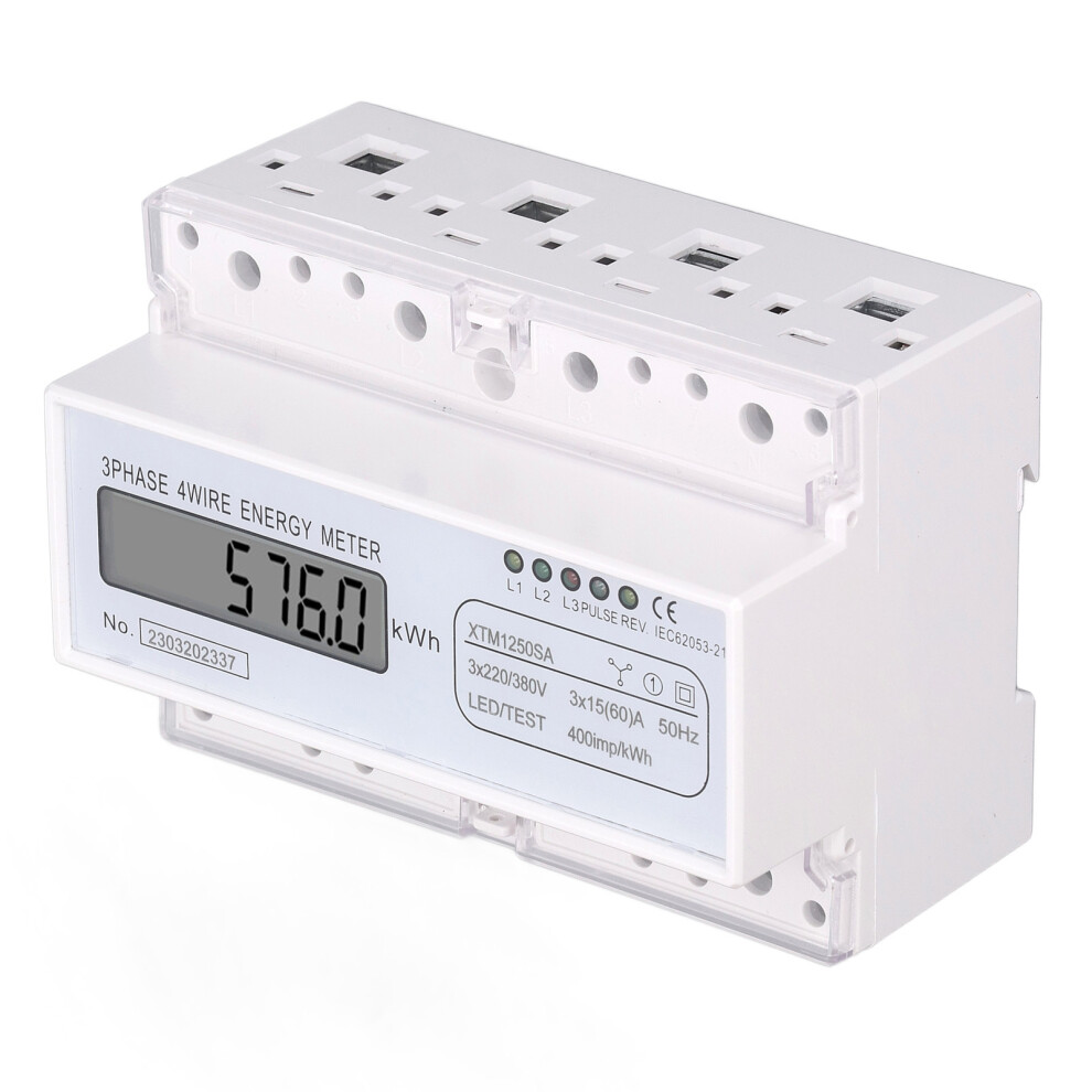 35Mm Din Rail 7P Energy Meter 400Imp/1600Imp With Lcd Display 9451353411295