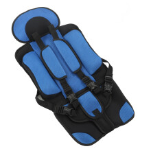 Portable Kids Safety Seat for Car Foldable Adjustable Strap Blue Lightweight