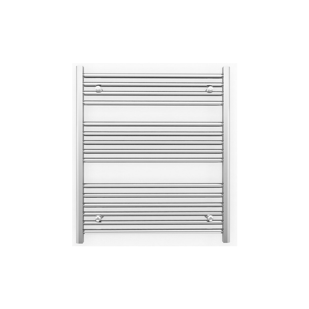 (Trv Chrome Straight Valves, 800 X 800 (Btu:1216)) 800Mm Wide Chrome Towel Rail Radiator With Valves 9028009410850