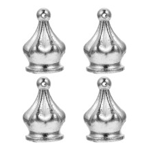 4Pcs Silver Light Screw Caps Zinc Alloy Finial Decor for Lampshades