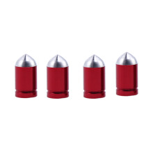 4 stuks aluminium fietsventieldopjes stofafdekking (rood)
