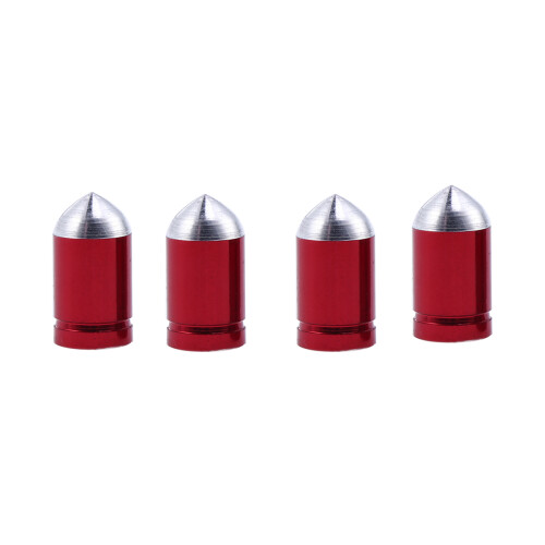 4 stuks aluminium fietsventieldopjes stofafdekking (rood)