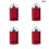 4 stuks aluminium fietsventieldopjes stofafdekking (rood) 3