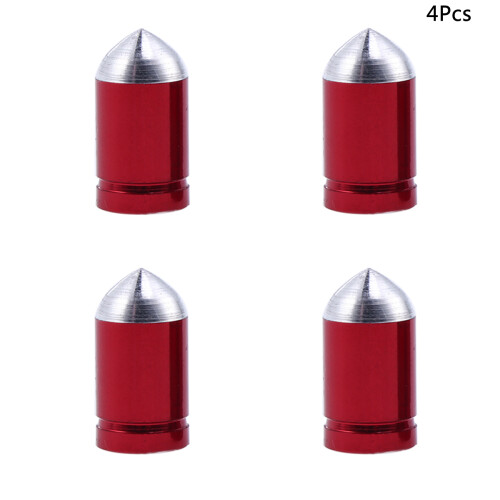 4 stuks aluminium fietsventieldopjes stofafdekking (rood) 2