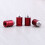 4 stuks aluminium fietsventieldopjes stofafdekking (rood) 7