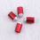 4 stuks aluminium fietsventieldopjes stofafdekking (rood) 5