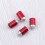 4 stuks aluminium fietsventieldopjes stofafdekking (rood) 6