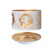 Aroma Jar Candle Metal Silhouette Shade & Tray Set - White & Gold Fairy