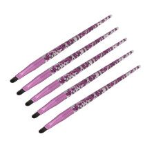 5 Stück weiche Lippen- und Augen-Make-up-Pinsel mit glitzernden Griffen Kosmetik-Set