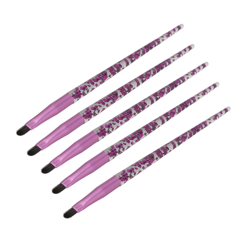 5pcs Soft Hair Lip & Eye Makeup Brushes with Glitter Handles Cosmetic Tools Set
