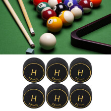 Pool Cue Tips 6pcs 14mm PU Leather Perfect for Snooker and Billiards