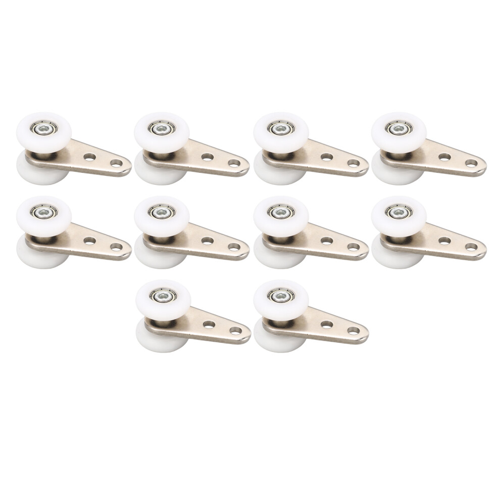 Nylon Pulleys 23Mm For Sliding Doors Stainless Steel Bracket White 10 Pack 6941353427493