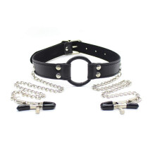 Nipple Clamps Clitoris Clip With Toggle O-Ring Stimulator, Chain Weight, Bondage Chest Clamps, Adjustable For Couples