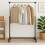 Home Discount Single Clothes Rail Hanging Hook Adjustable Wheels 1