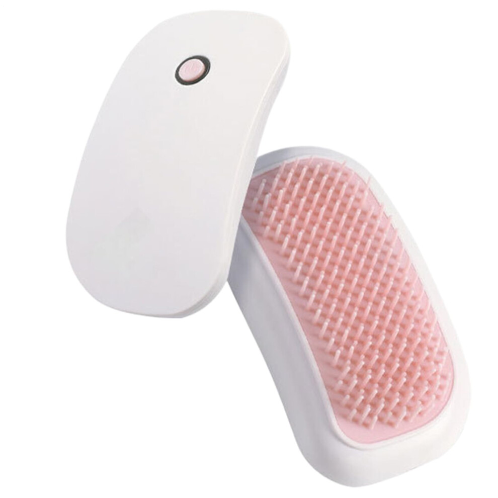 White/Pink Automatic Scalp Massager - Handheld Head Massage, Vibration Stimulator Brush For Muscle Relaxation,