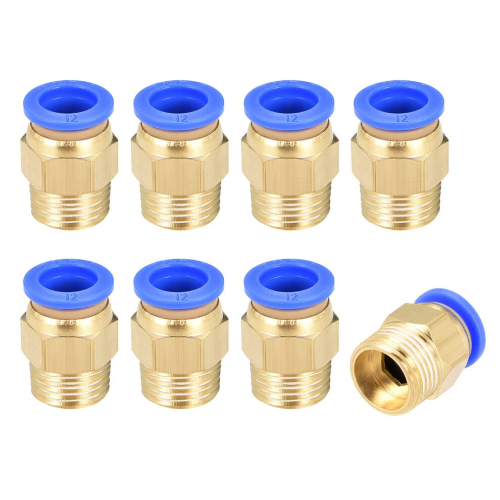 Straight Pneumatic Push To Quick Connect Fittings G3/8 Male X 12Mm Tube Od 8-Piece Set 9016109336446