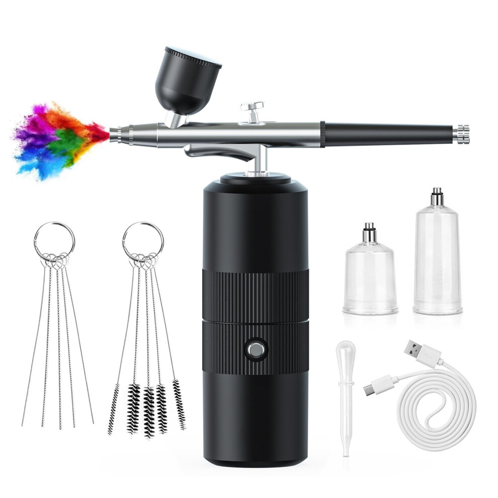 Plastic Oxygen Injector Portable Airbrush 1 Set For Nails Art Paint Nano Fog Mist Manicure DIY Cake Sprayer Air Compressor Compatible