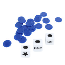 Links Rechts Mitte Würfelspielset 16mm Plastik 29g Partyspiel