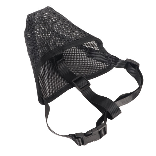 Breathable Mesh Dog Muzzle Adjustable to Prevent Biting & Barking S Size Black