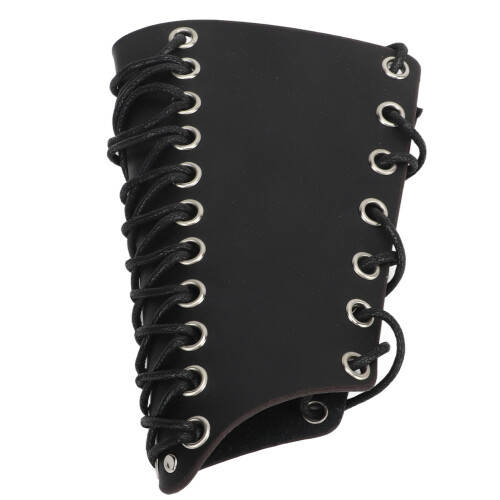 Durable Artificial Leather Archery Arm Guard 18cm Black for Bow