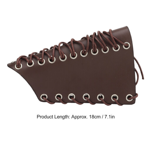 Robustes Kunstleder-Bogenarmschutz 18cm, hautfreundlich, braun 1