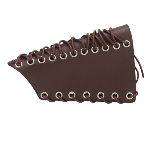 Robustes Kunstleder-Bogenarmschutz 18cm, hautfreundlich, braun 2