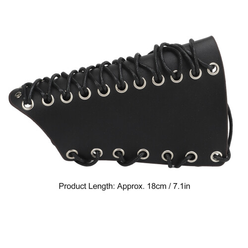 Durable Artificial Leather Archery Arm Guard 18cm Black for Bow 1