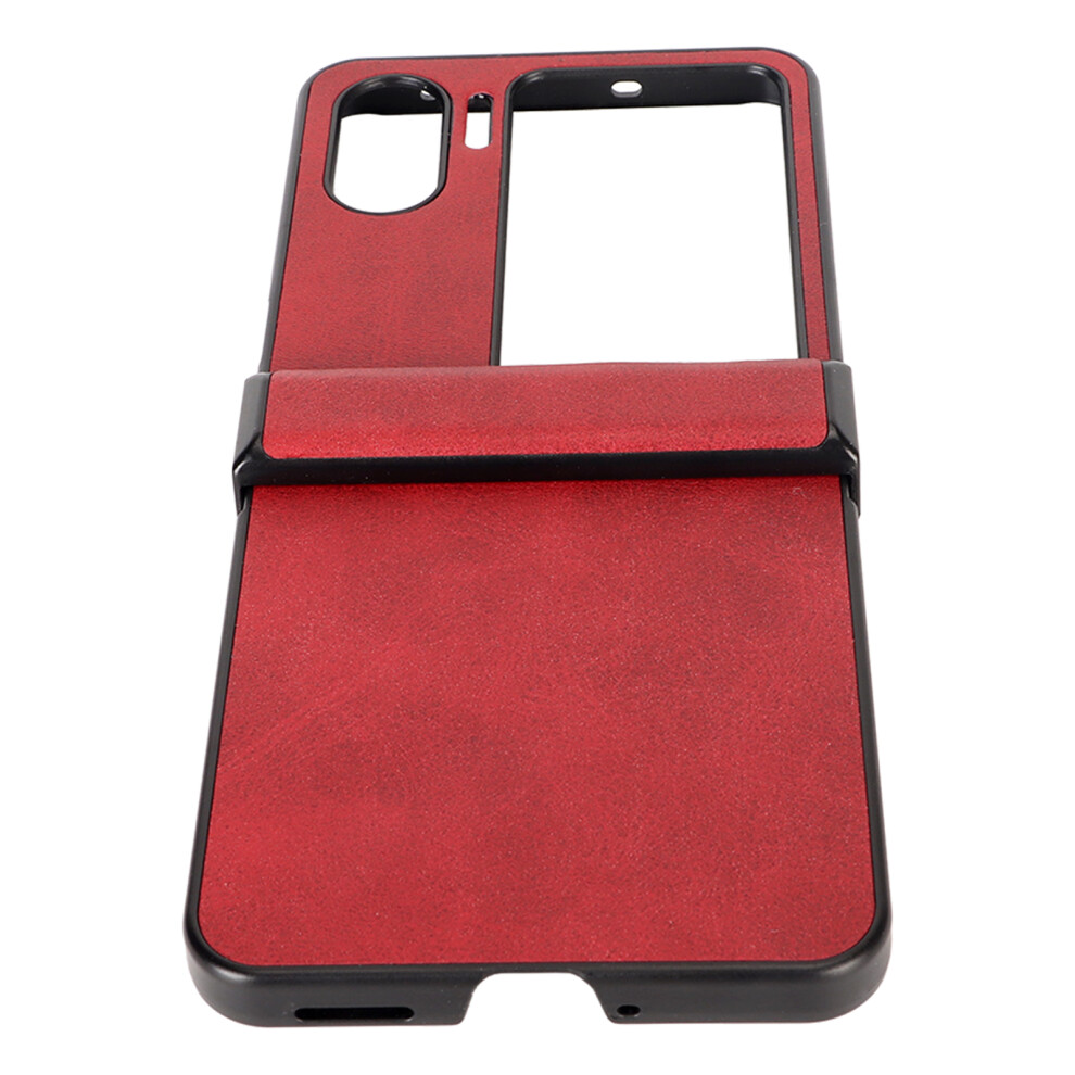 Synthetic Leather Flip Phone Case for Oppo Find N2 Flip, Red-image-OPC-PKZHTM8-NEW